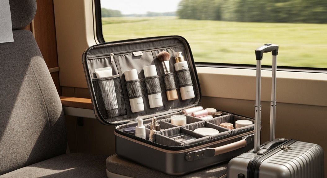 organized beauty travel essentials