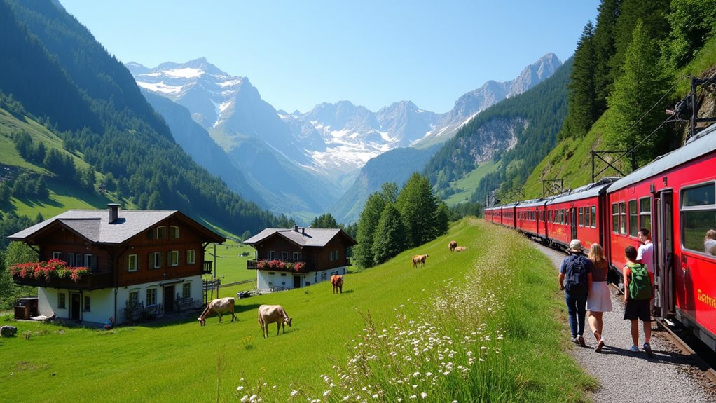 scenic rail accessible mountain chalets