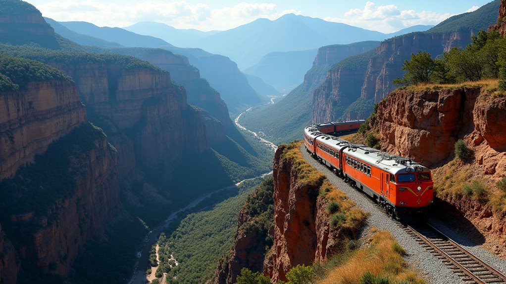 scenic railway through mountains