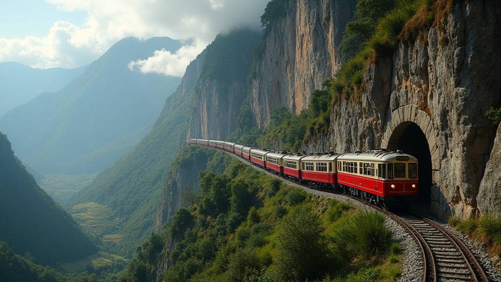 spiral tunnels through mountains