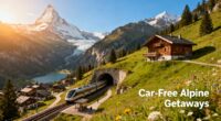 train accessible alpine retreats