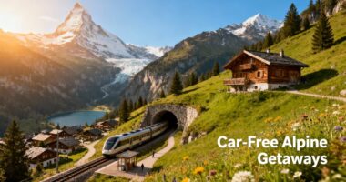 train accessible alpine retreats