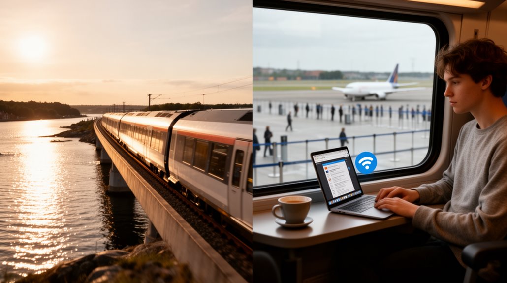 five hour connected train commute