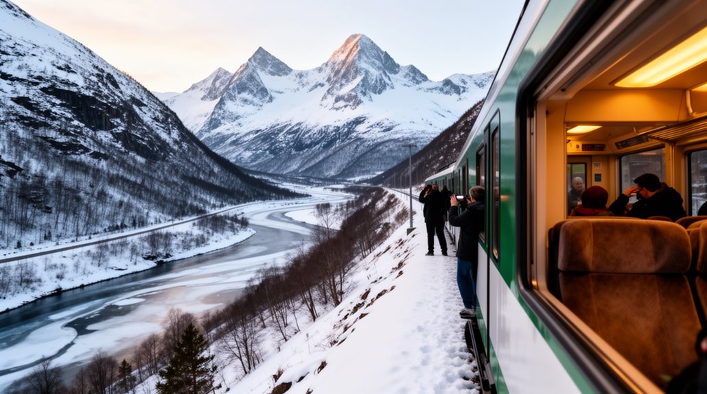 snow capped peaks towering 1800m